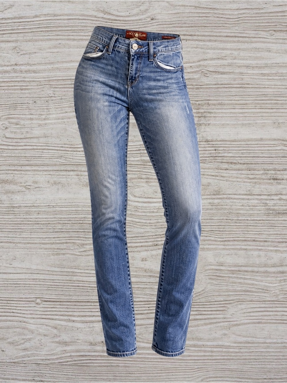 Vintage Lucky Brand Women's Blue Straight-Leg Jeans